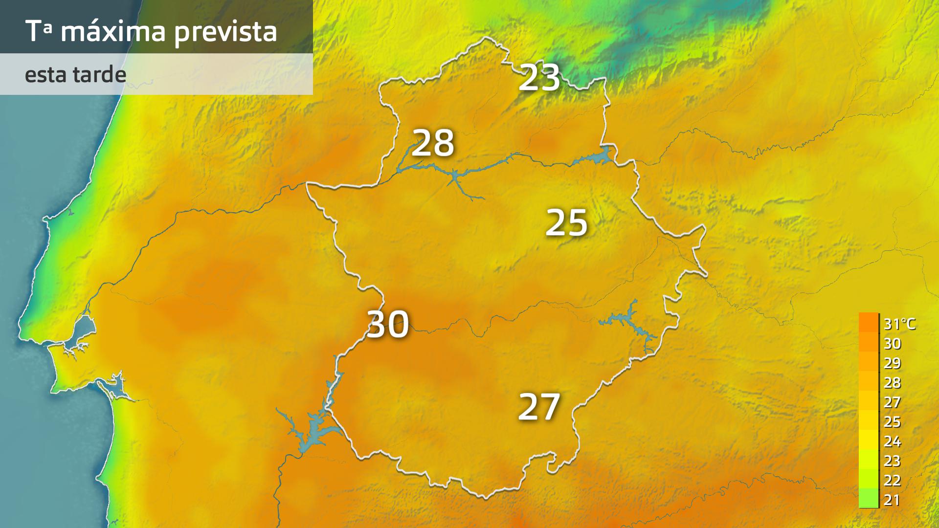 Temperatura máxima prevista para hoy martes 16 de abril