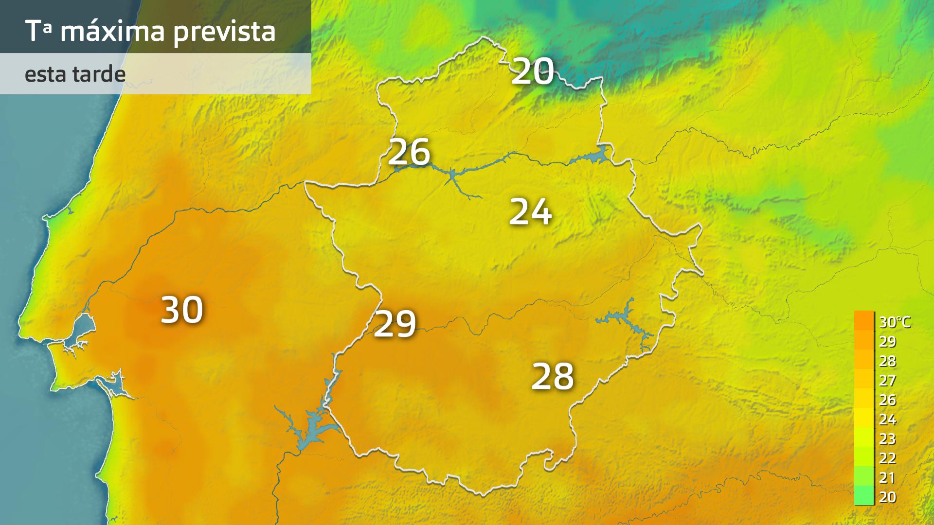 Temperatura máxima prevista para hoy miércoles 17 de abril