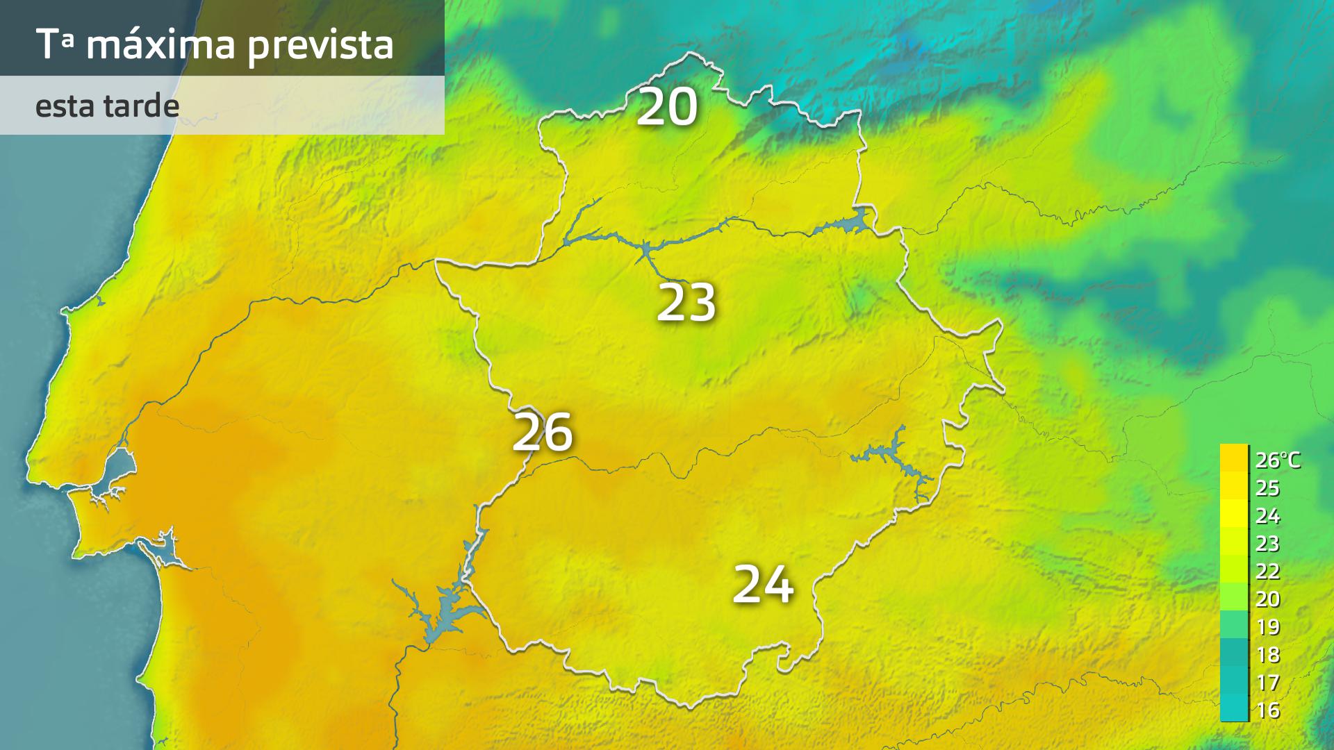 Temperatura máxima prevista para hoy lunes 22 de abril