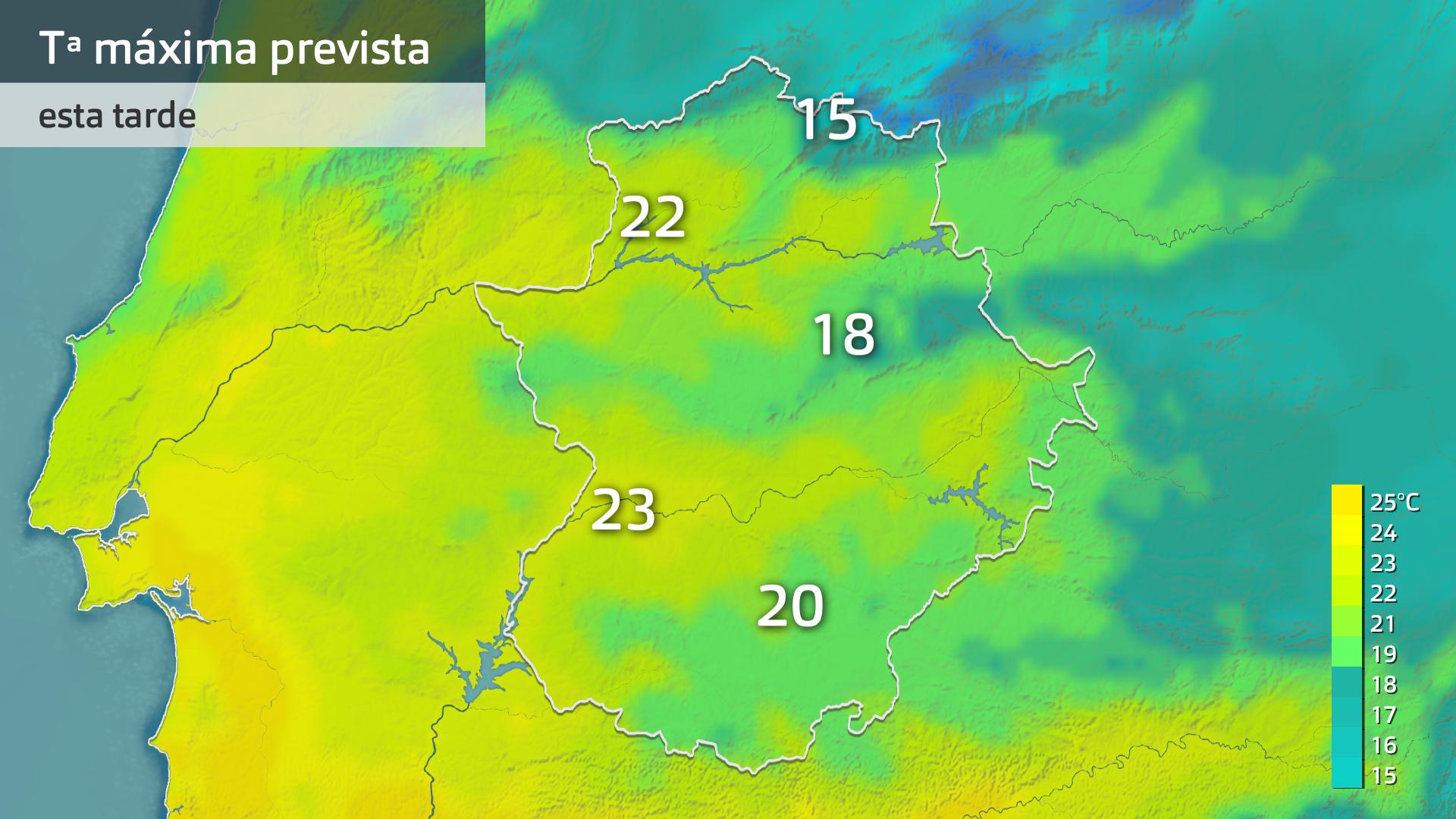 Temperatura máxima prevista para hoy martes 23 de abril