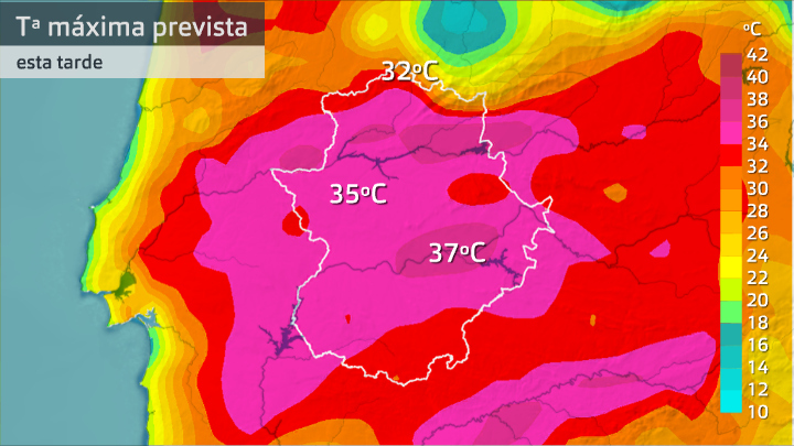 Temperatura máxima prevista para hoy viernes 11 de junio