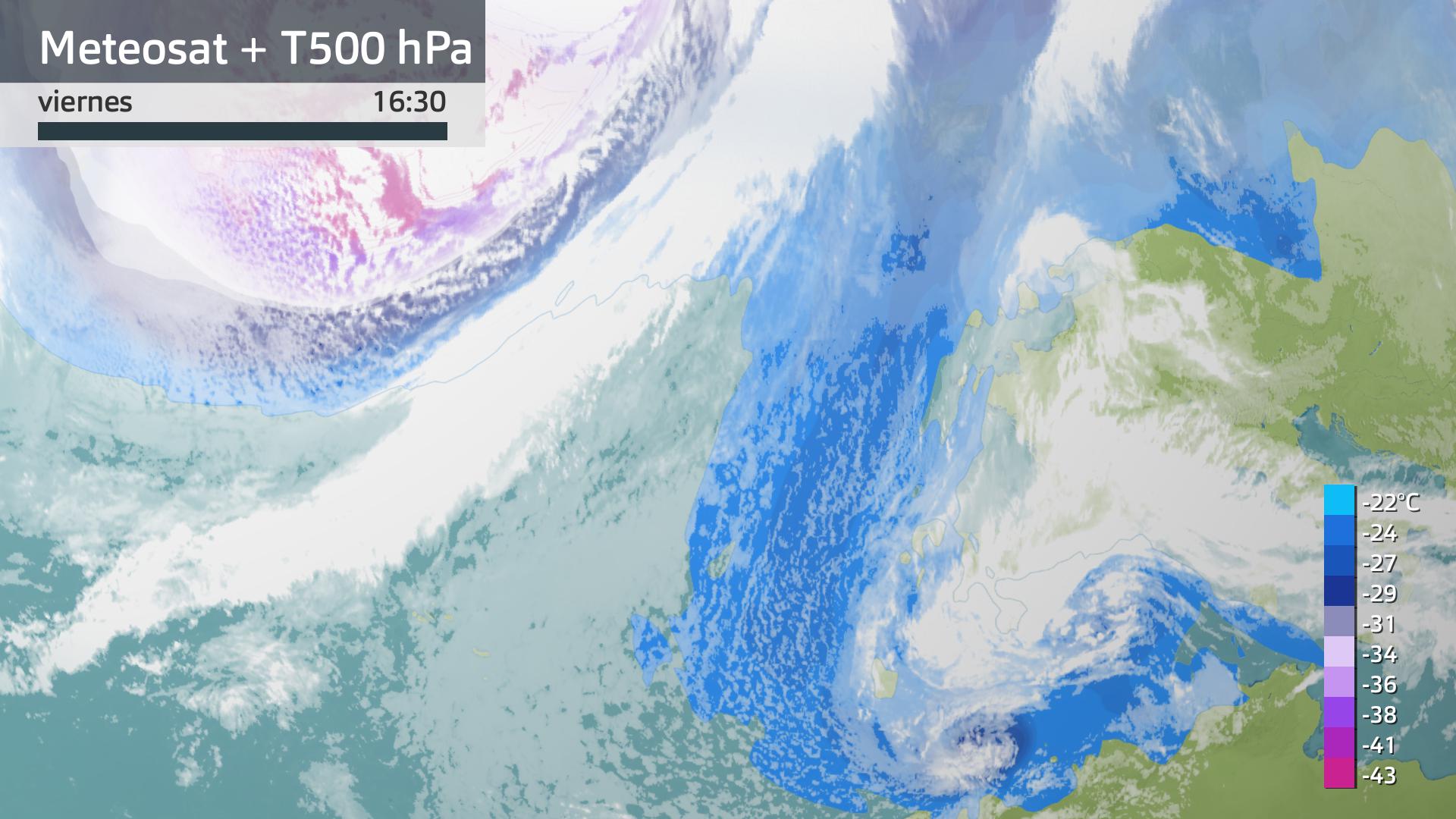 Meteosat y temperatura a 500 hPa