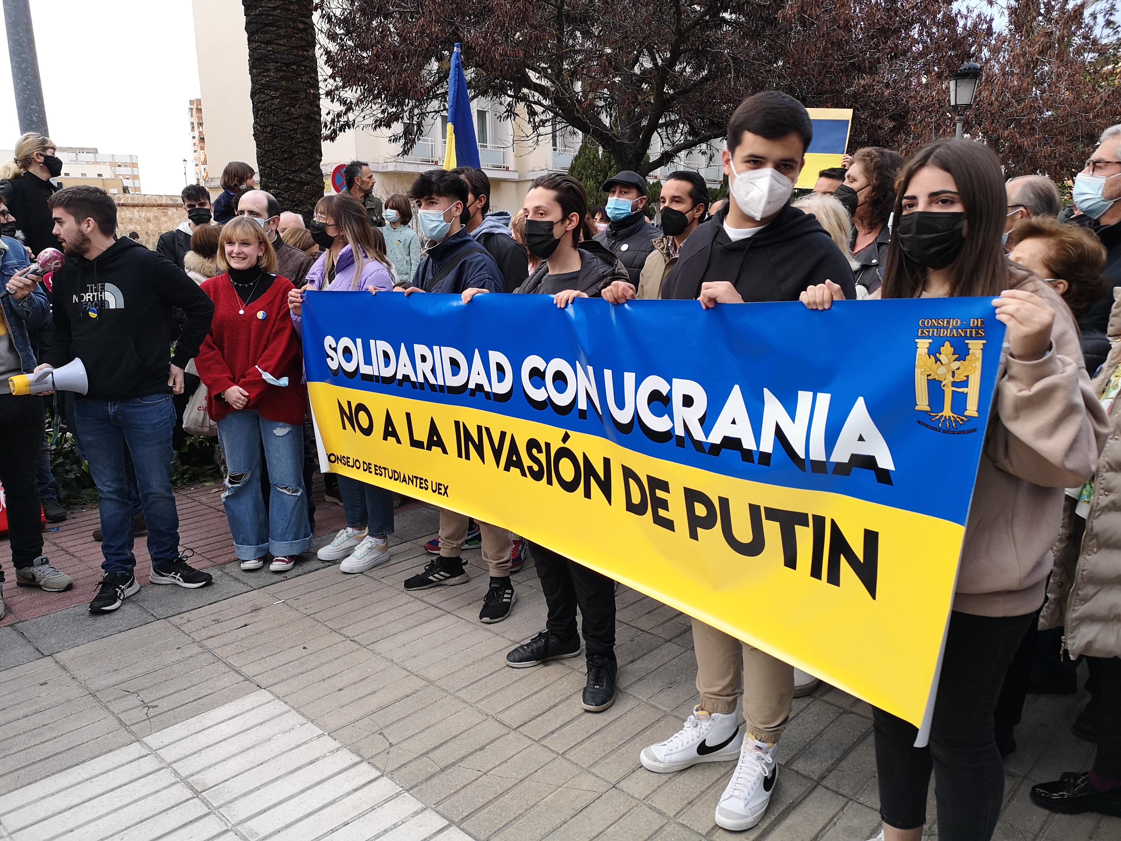 Pancarta de la protesta en Badajoz.