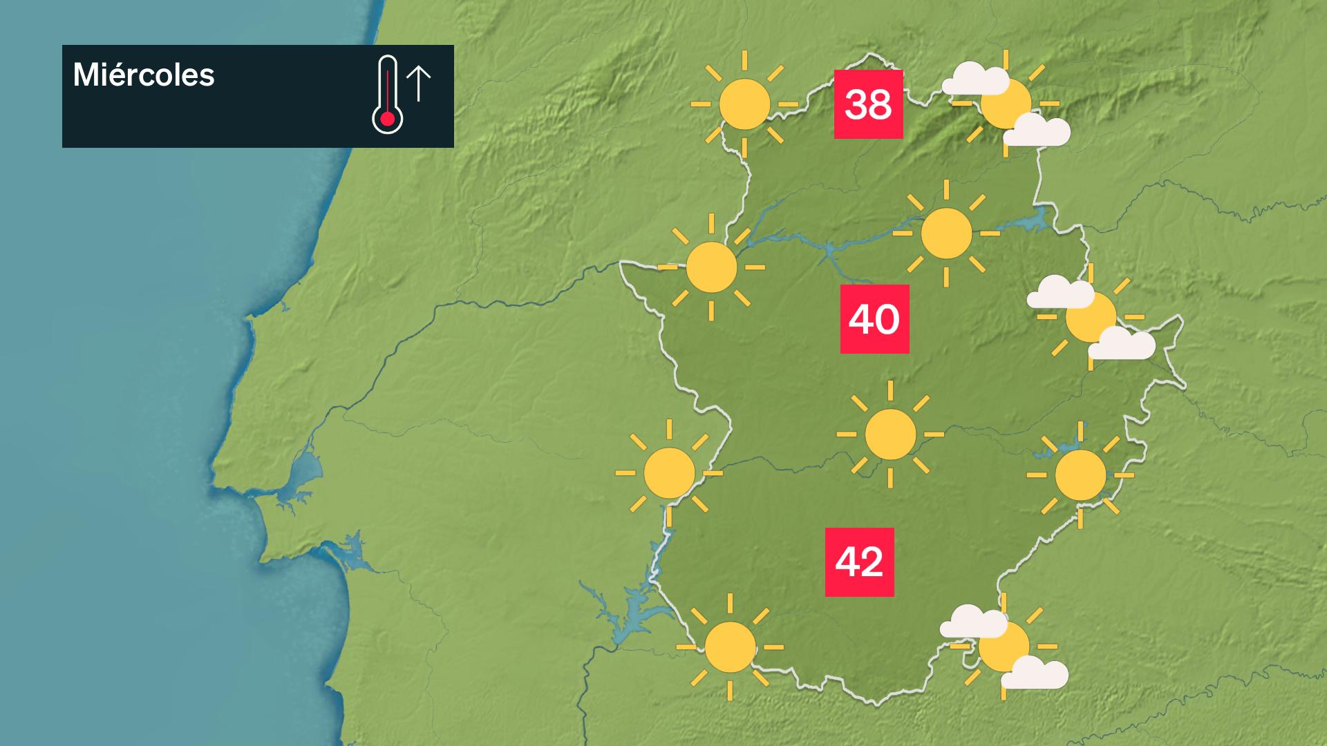 Mapa de previsión para hoy miércoles 1 de julio