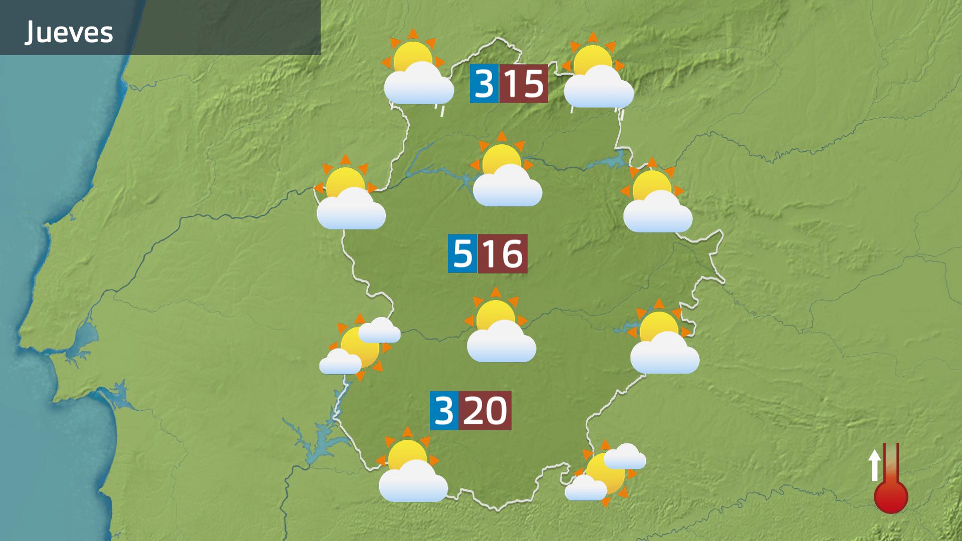 Mapa de previsión para mañana jueves 2 de mayo