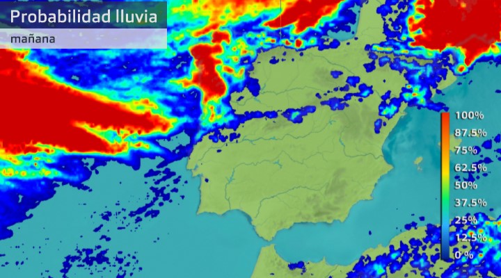 Probabilidad de precipitación para el miércoles 7 de septiembre de 2022.