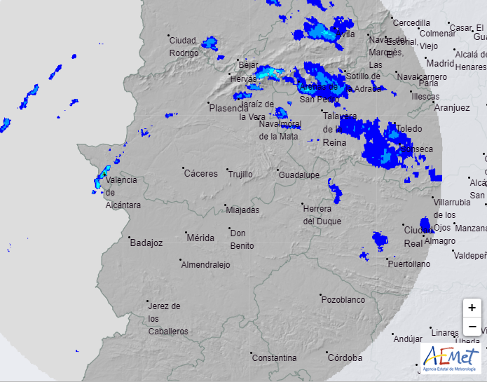 Imagen del radar meteorológico de Aemet. Lunes 6 de septiembre 6 h.
