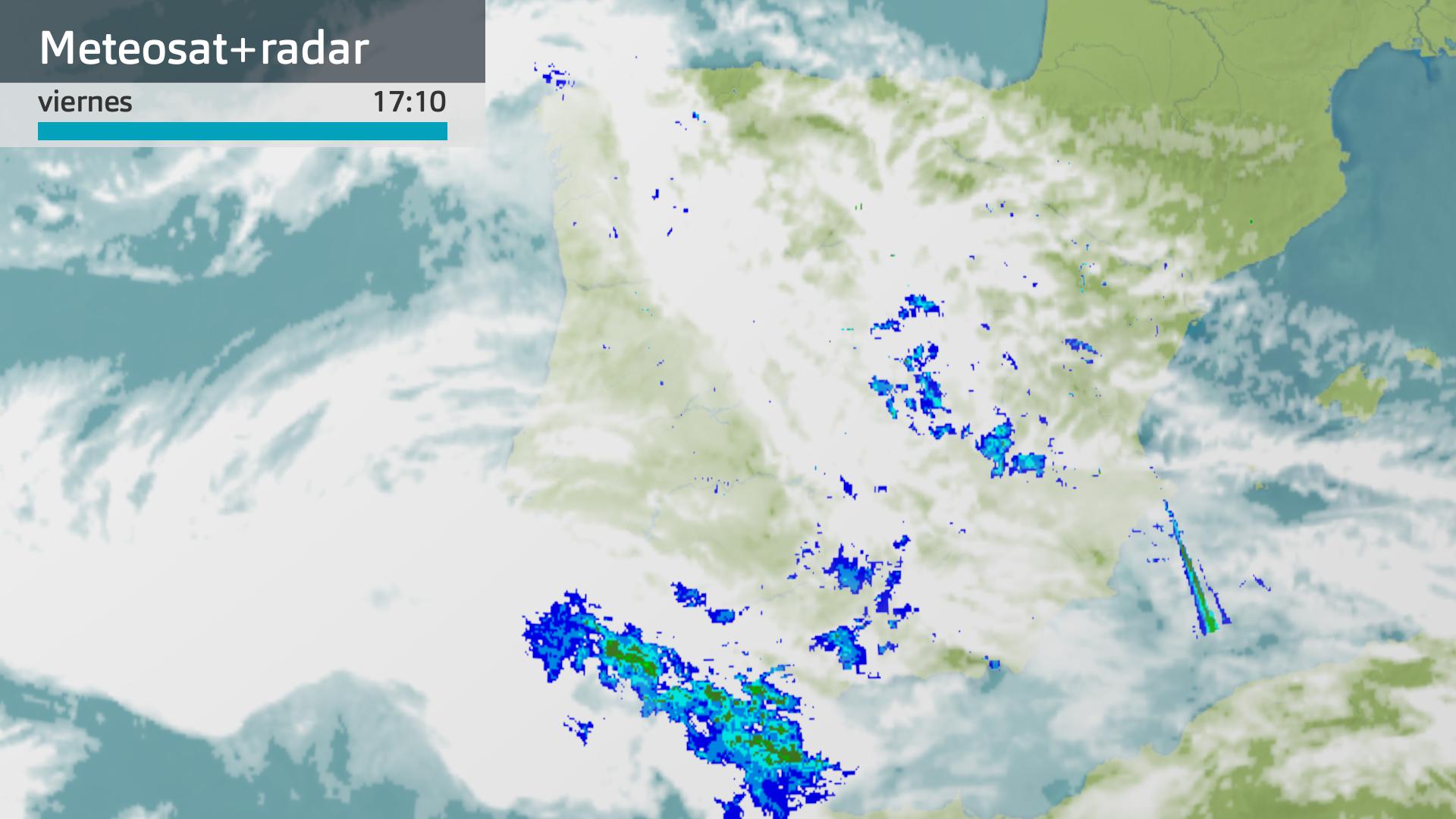 Imagen del Meteosat y radar a las 17:00 h