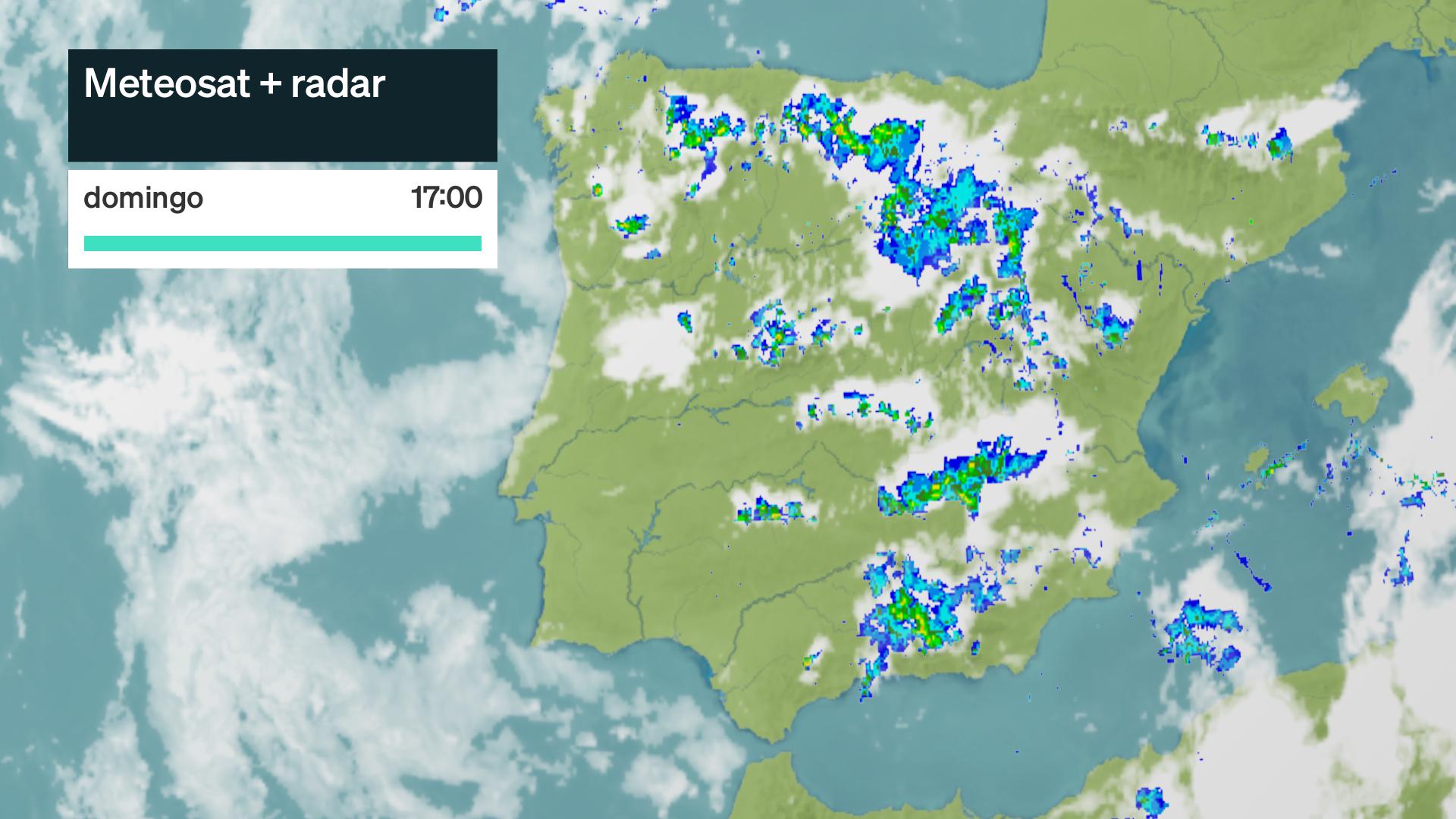 Imagen del meteosat y radar