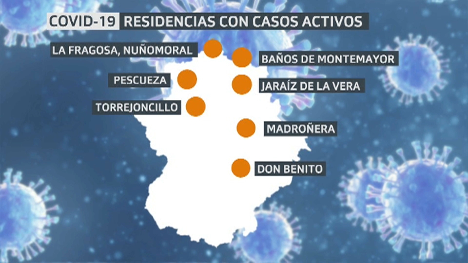 Localidades con alguna residencia infectada con COVID-19