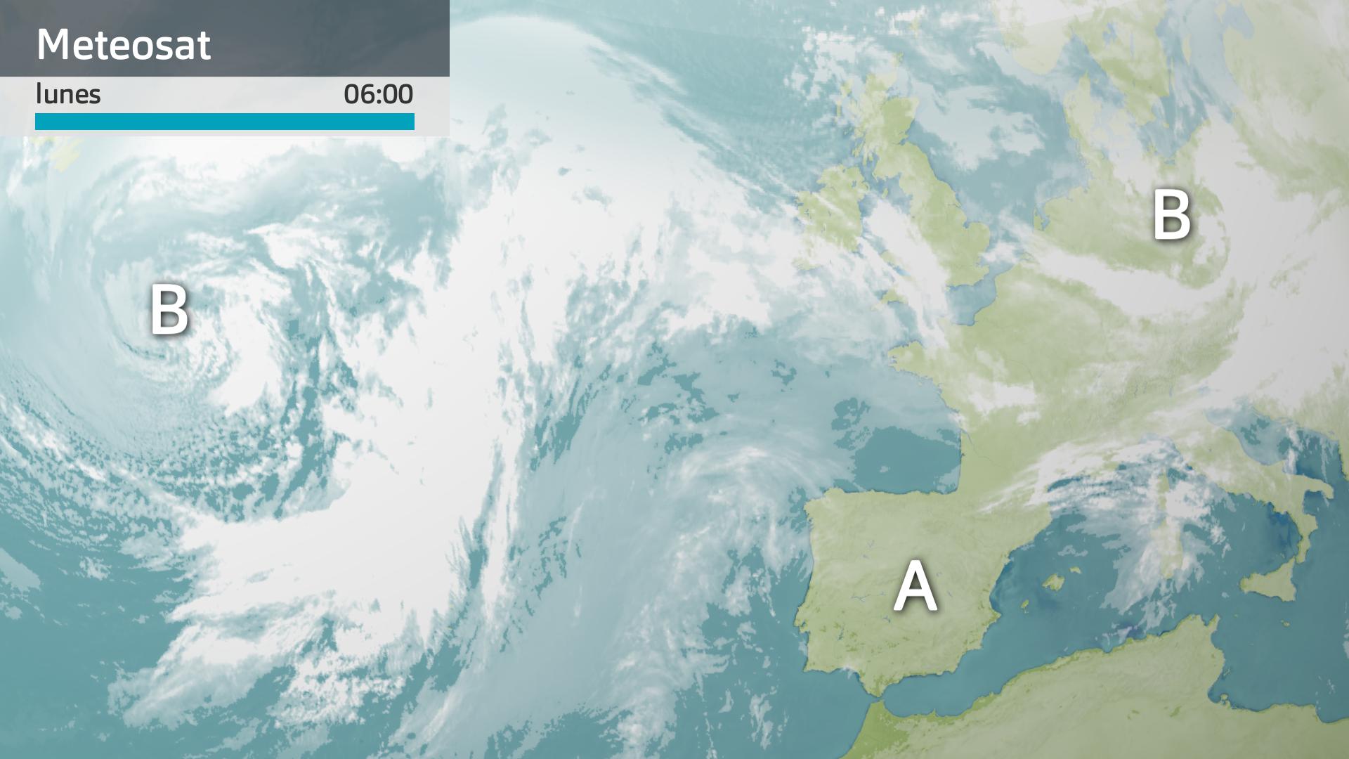Imagen del Meteosat lunes 23 de febrero 6 h.