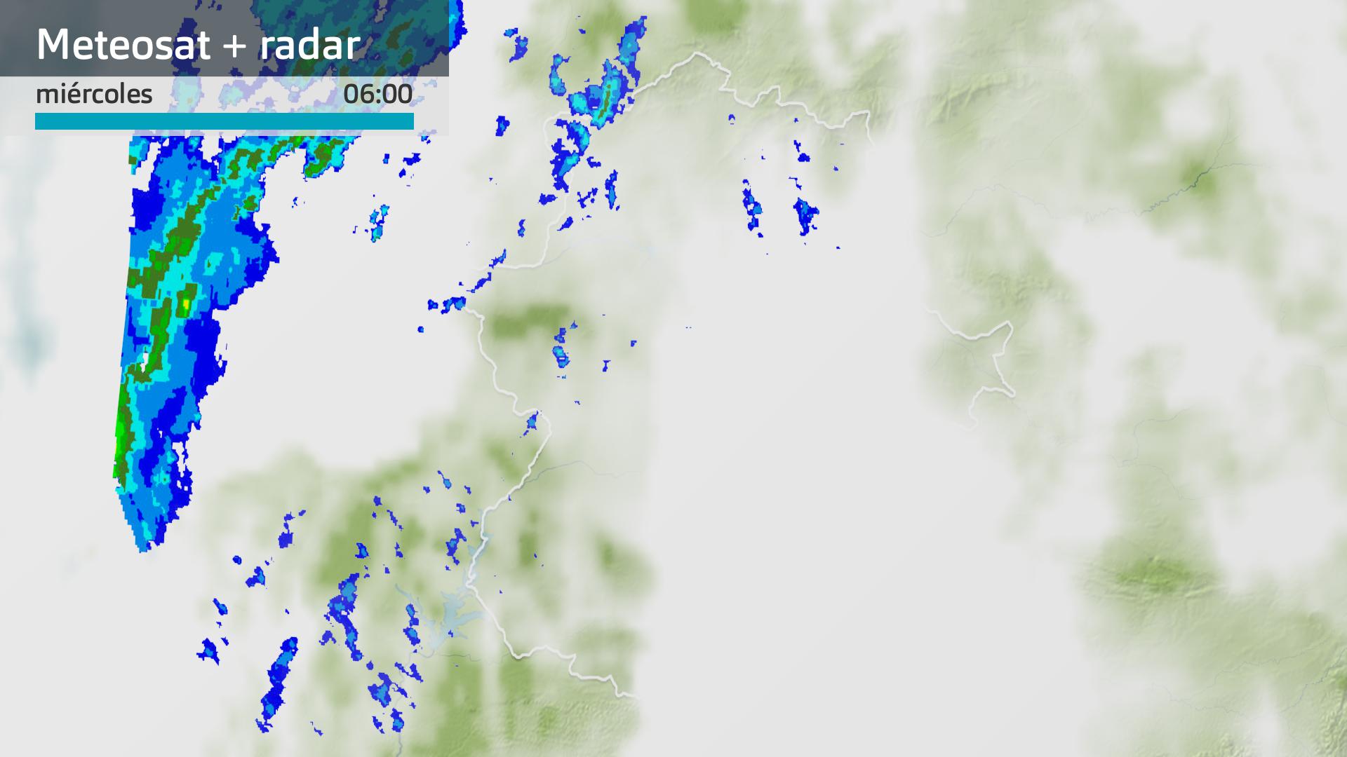 Imagen del Meteosat + radar meteorológico miércoles 5 de noviembre 6 h.