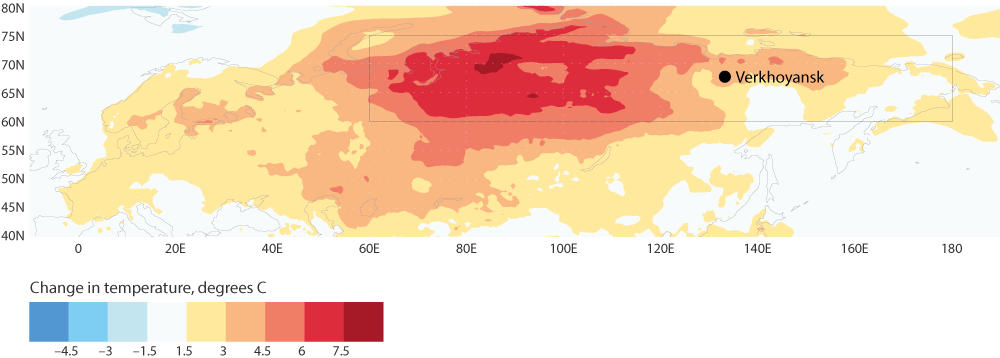 Anomalías de temperatura en Siberia 2020 con respecto a la media 1981-2010. https://www.worldweatherattribution.org/