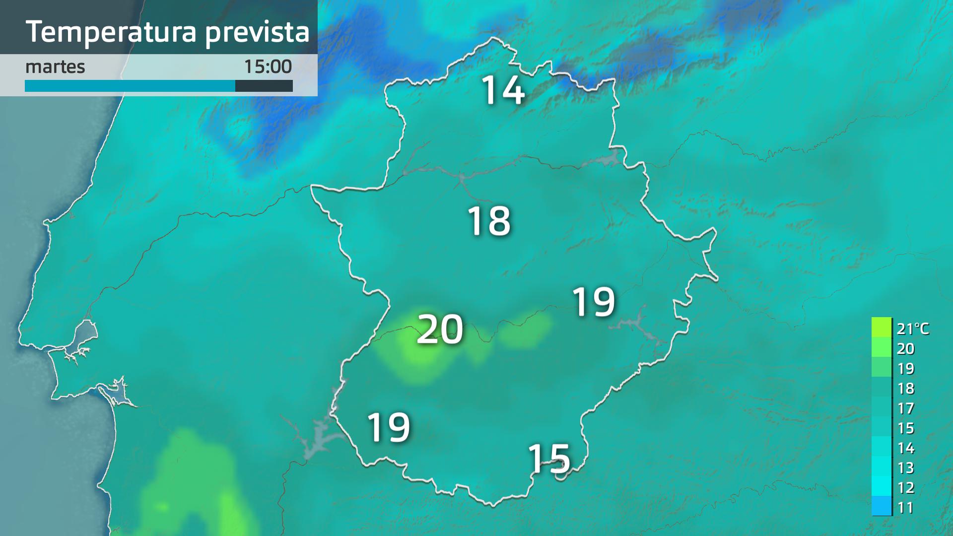 Temperatura máxima prevista