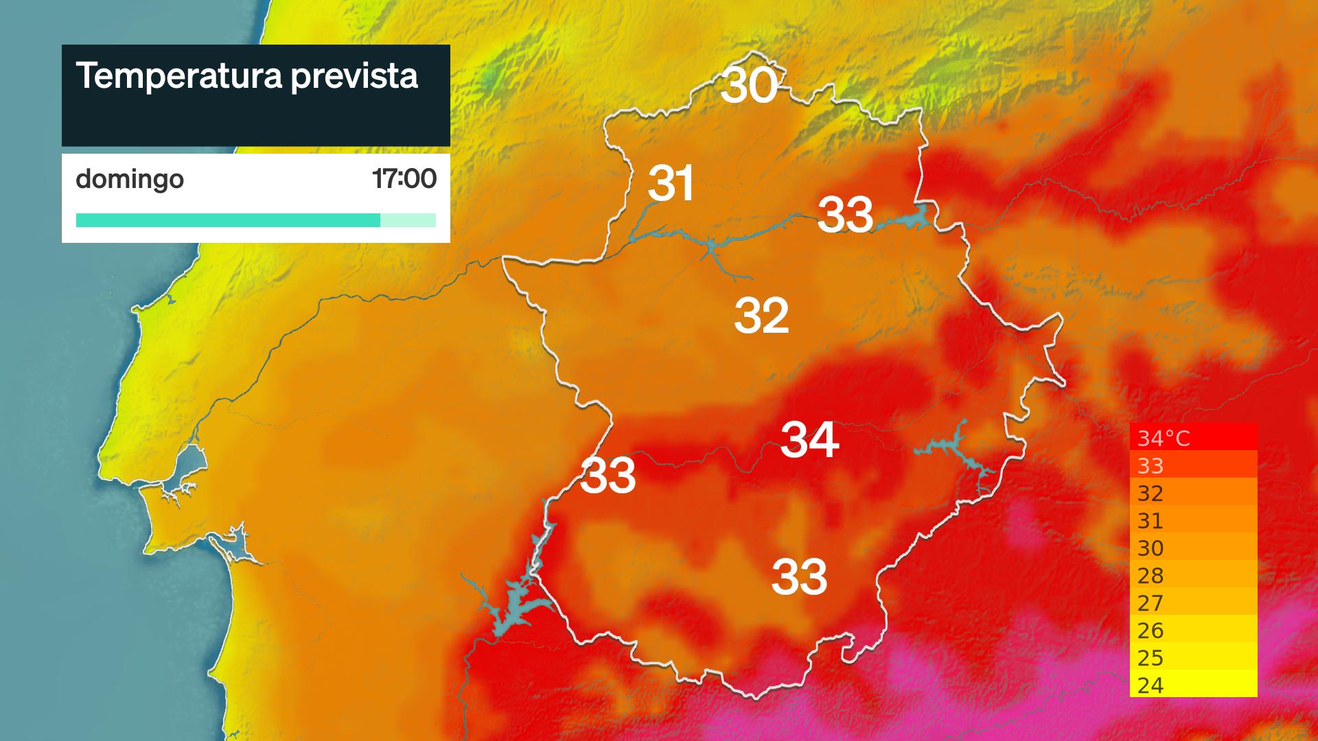 Temperatura máxima prevista
