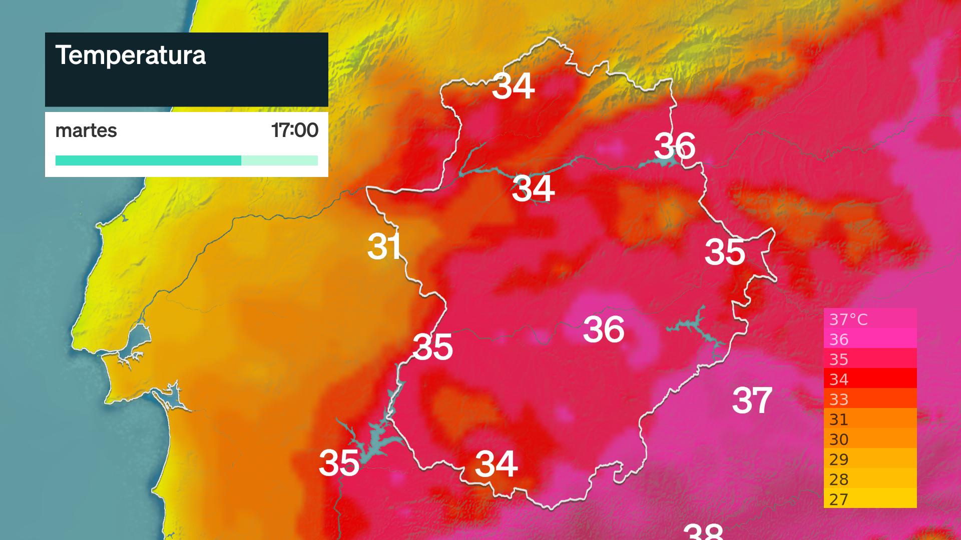 Temperatura máxima prevista