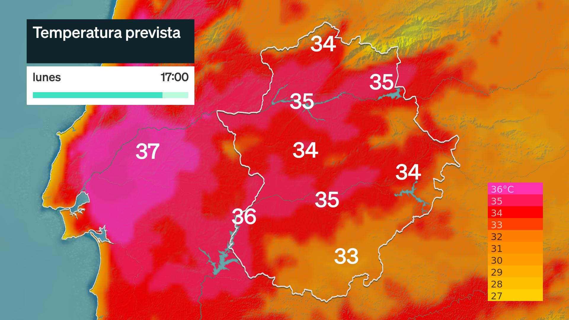 Temperatura máxima prevista