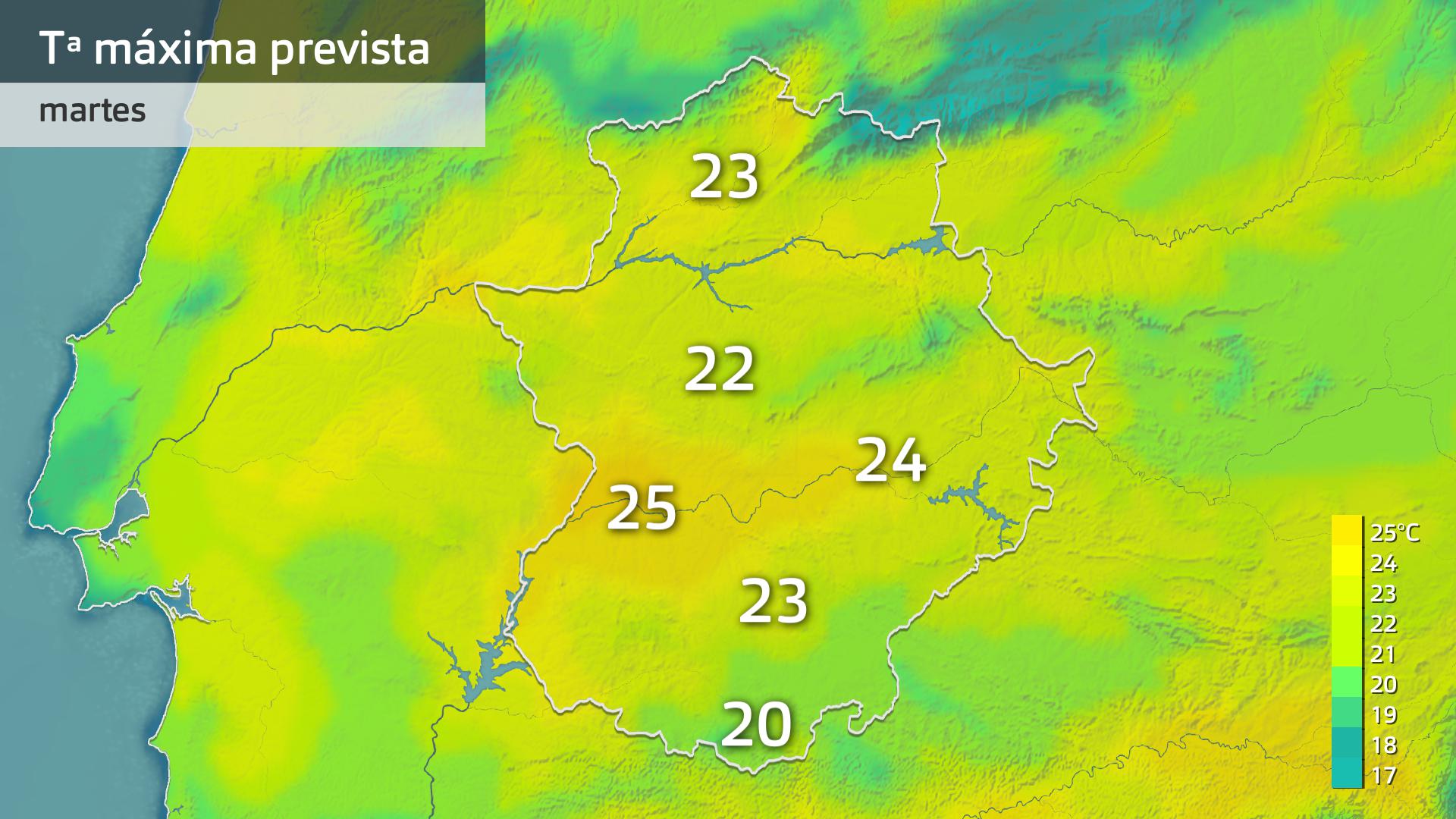 Temperatura máxima prevista