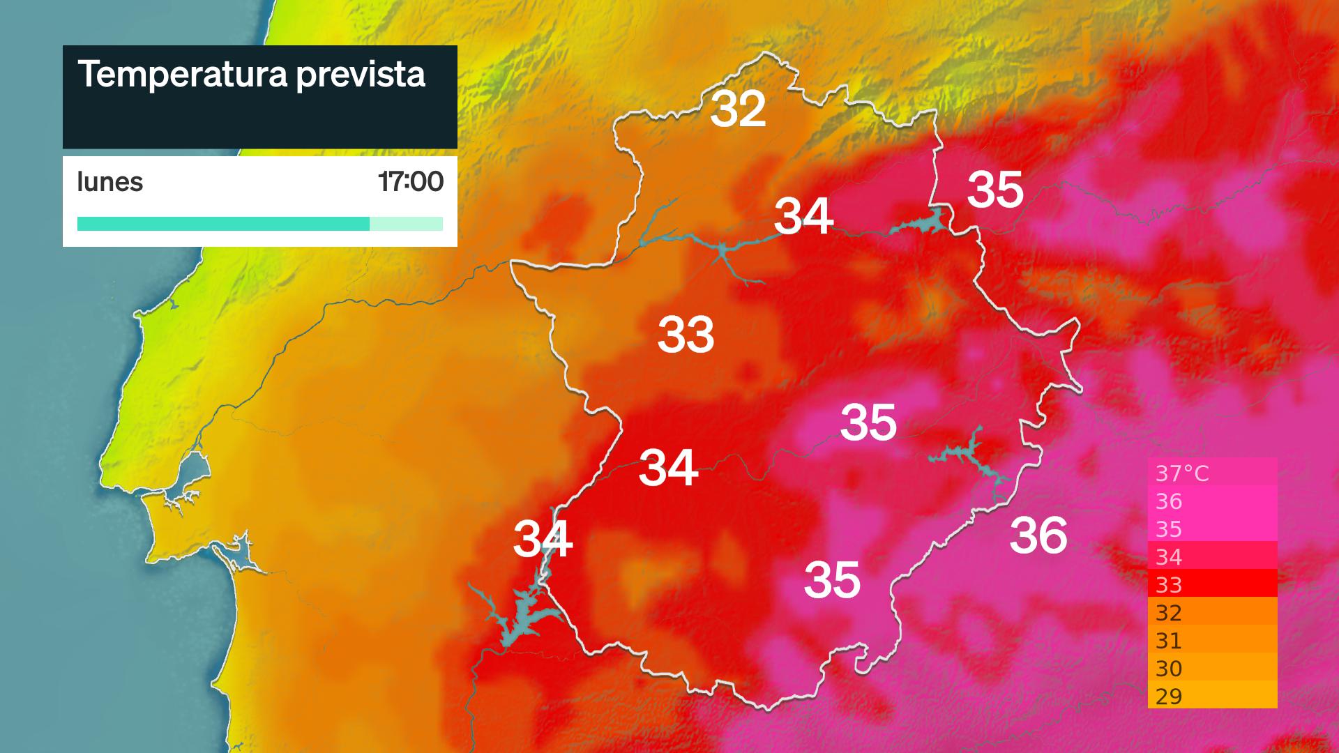 Temperatura máxima prevista