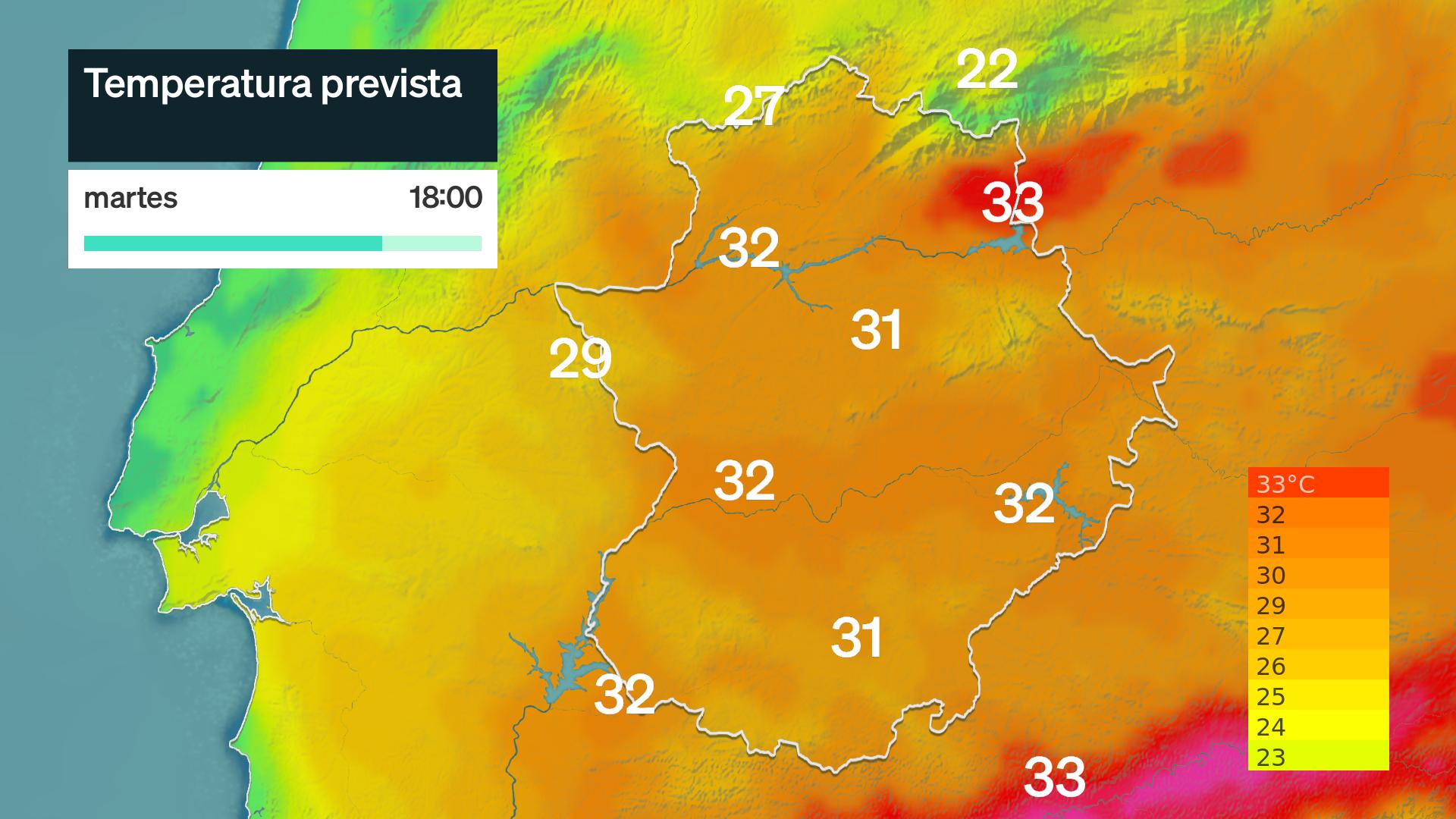 Temperatura máxima prevista