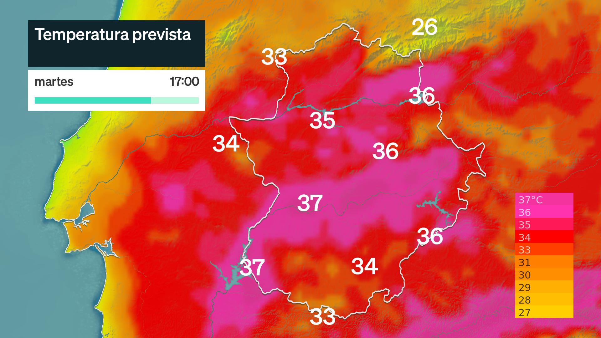 Temperatura máxima prevista