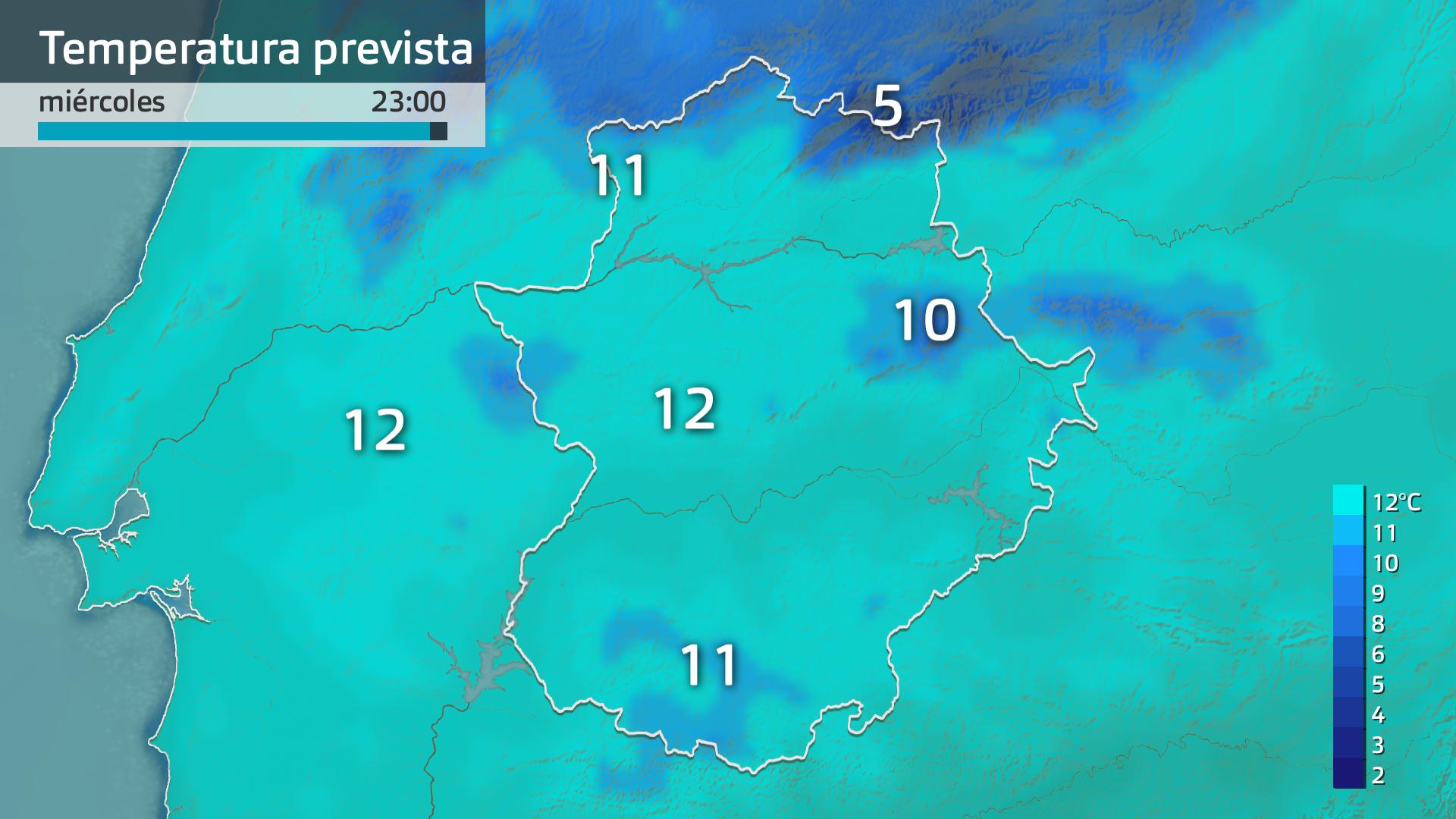 Temperatura mínima prevista para hoy miércoles 5 de noviembre