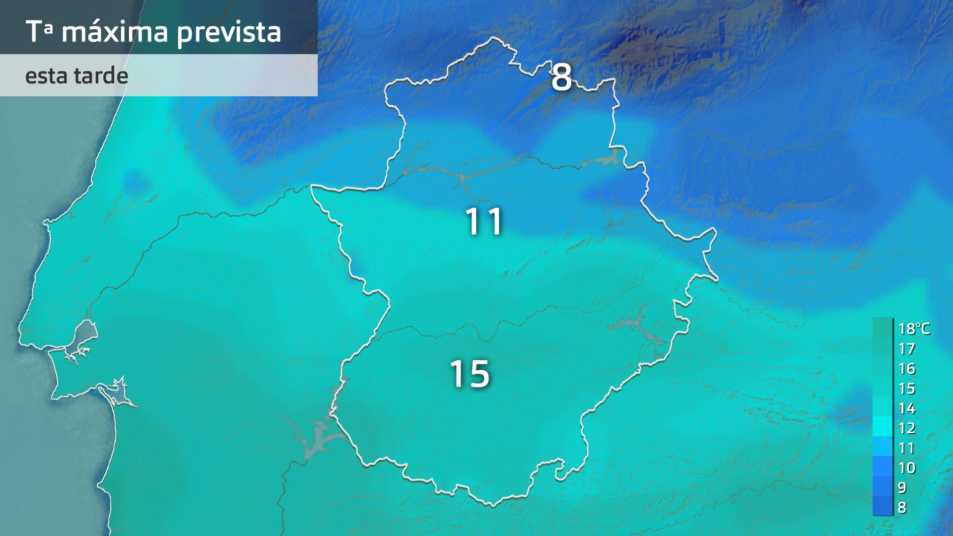 Temperatura máxima prevista para hoy viernes 12 de enero