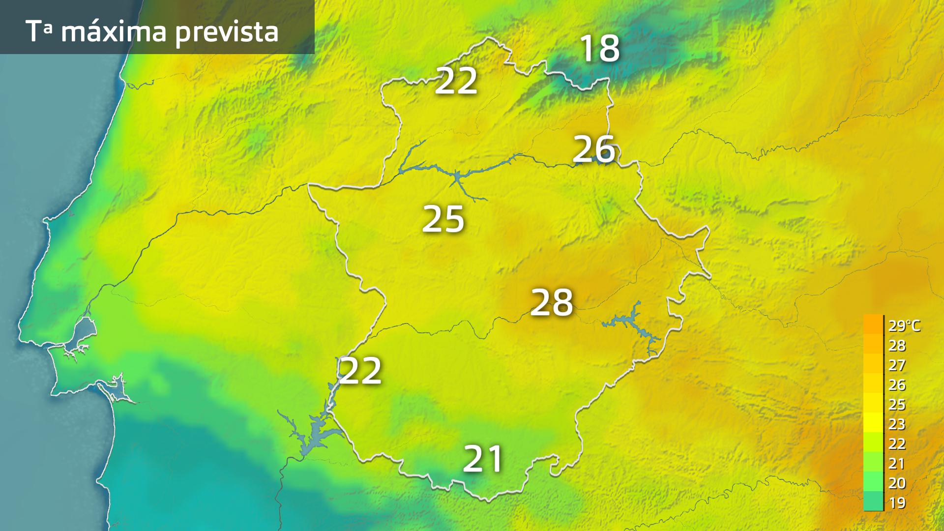 Temperatura máxima prevista