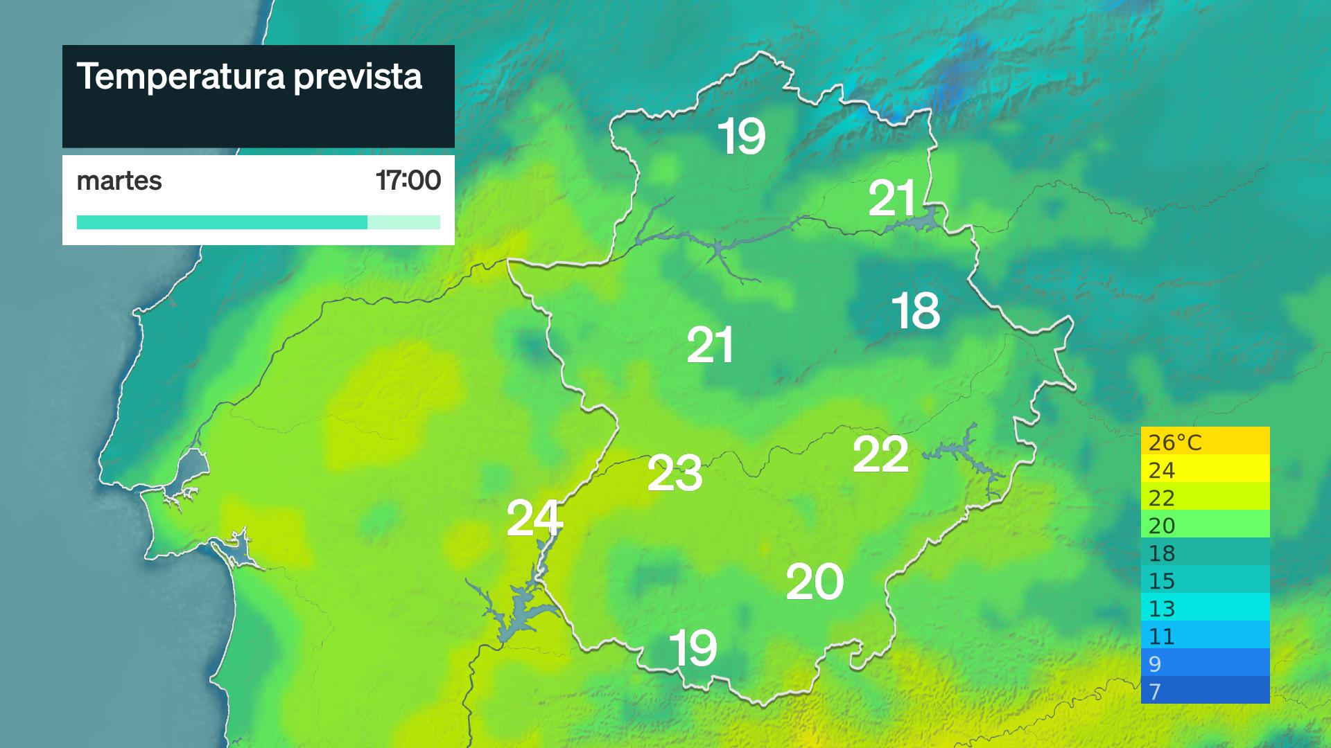 Temperatura máxima prevista