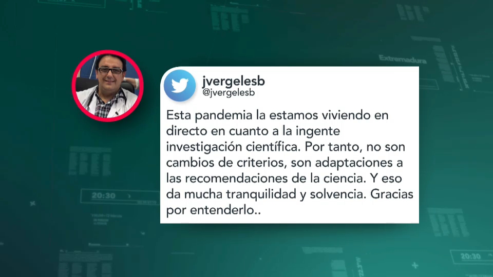 Tuit de Vergeles sobre el cambio de criterio de vacunación