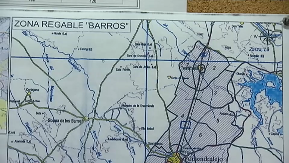 Mapa zona regable Tierra de Barros