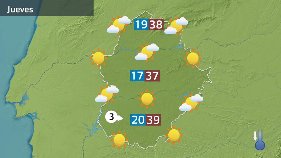 Mapa de previsión del jueves 17 de julio