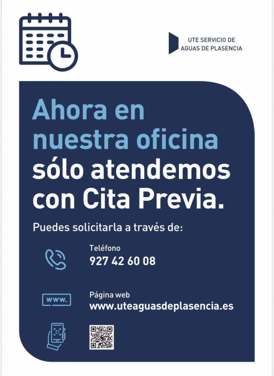 La UTE del Agua de Plasencia atiende con cita previa
