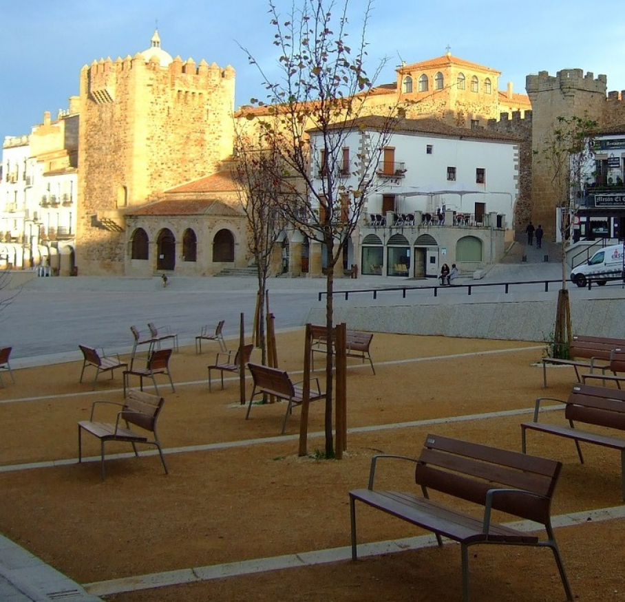 La plaza mayor de Cáceres