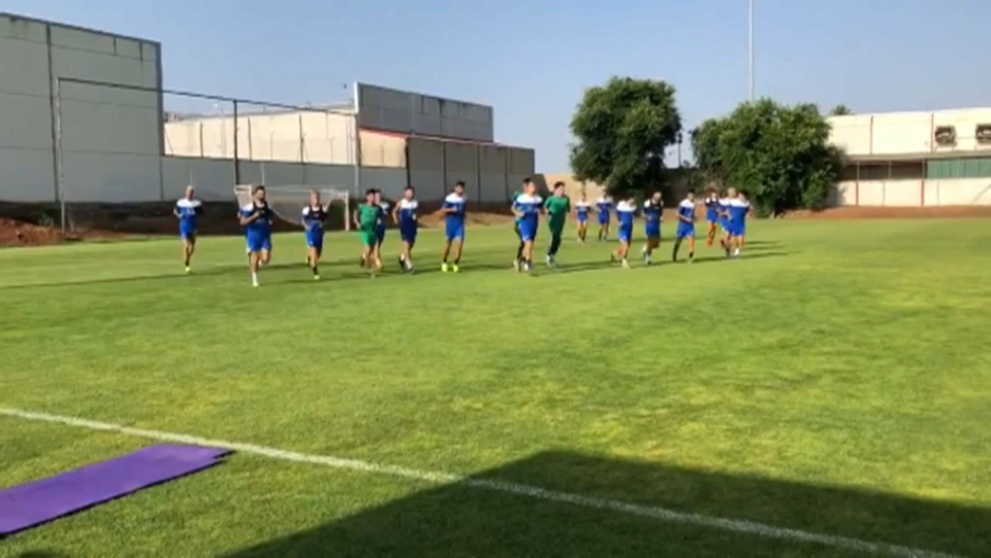 Los jugadores del Extremadura en un entrenamiento esta temporada