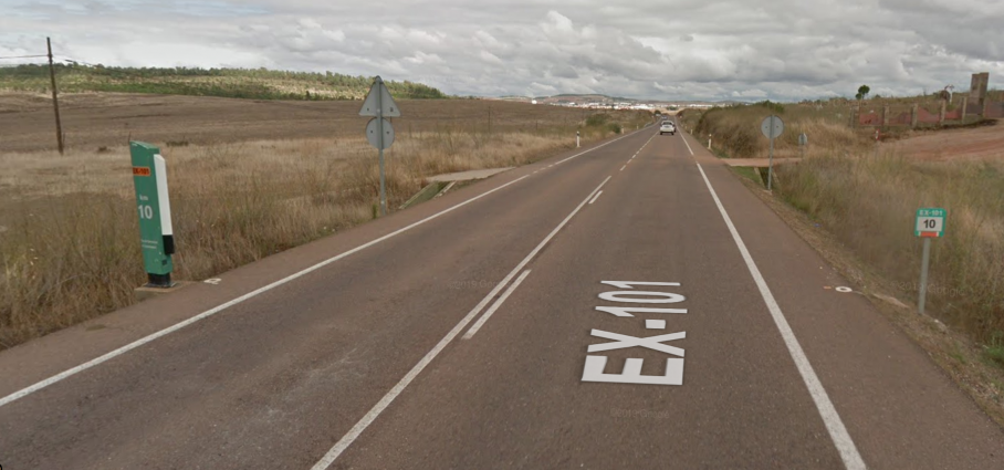 Carretera ex-101 en Alconera