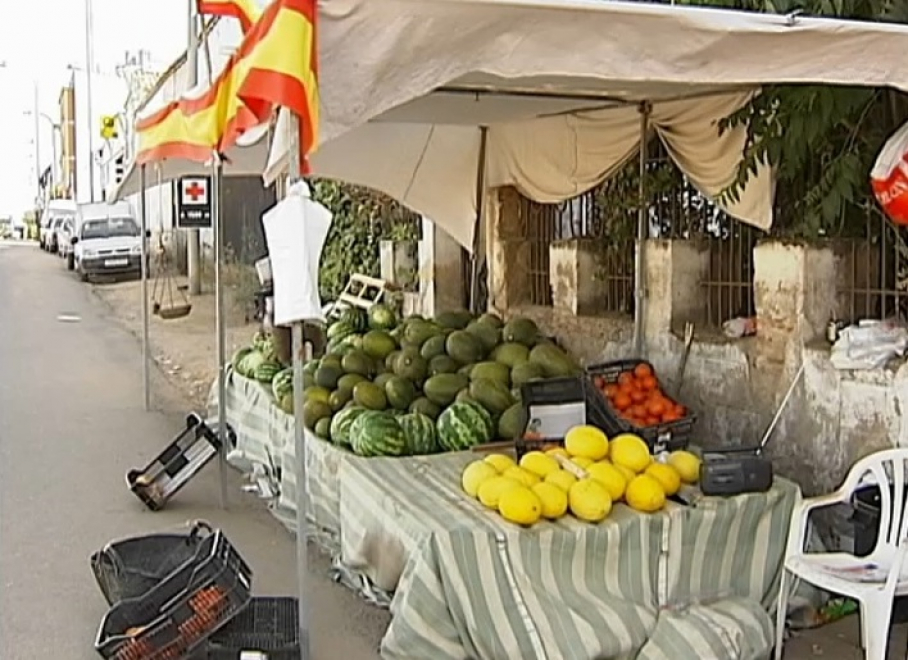 Puesto de melones en Almendralejo