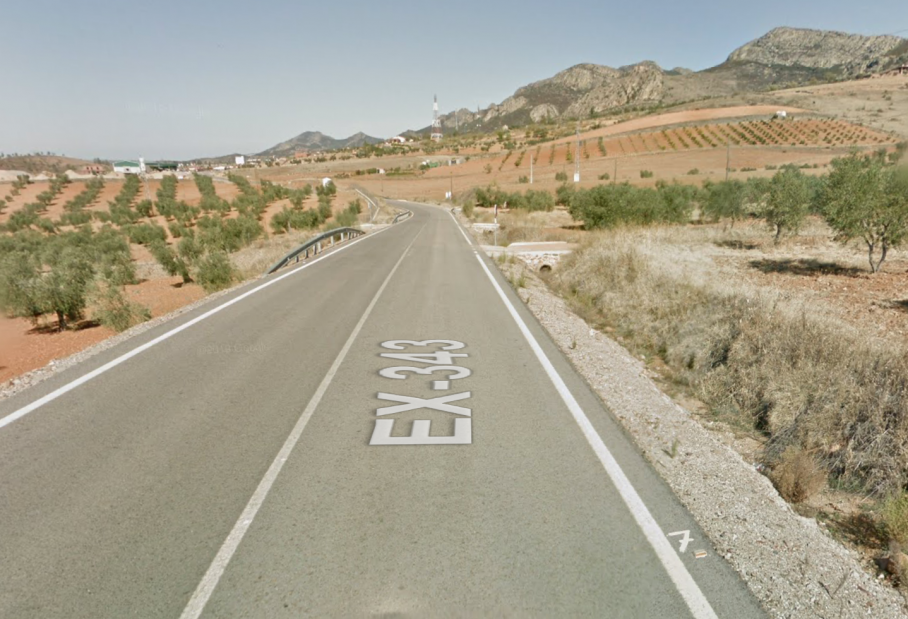 carretera EX-343 cerca de Hornachos