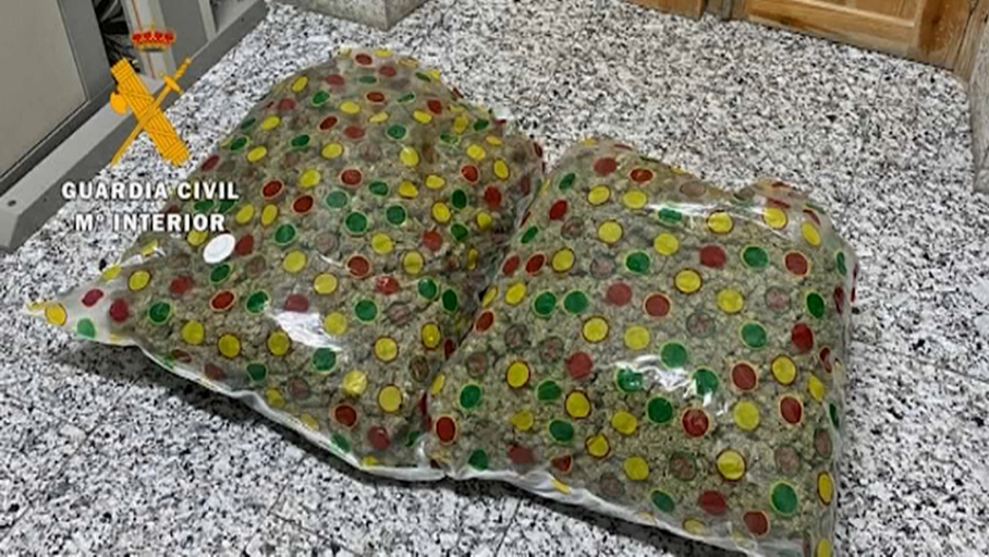 La droga viajaba en dos bolsas ocultas en un maleta.