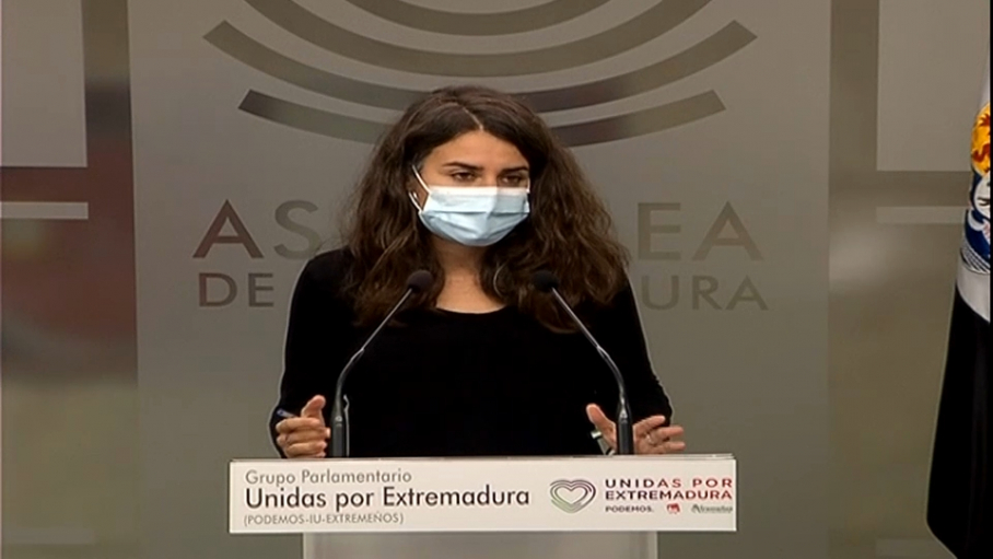 Irene de Miguel, en la rueda de prensa de la Junta de Portavoces