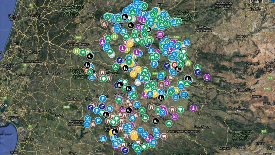 El mapa es un fiel reflejo del atractivo turístico de Extremadura