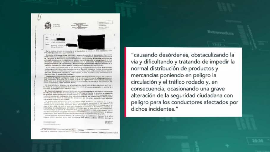 Fragmento de una de las multas que han recibido alguno de los transportistas