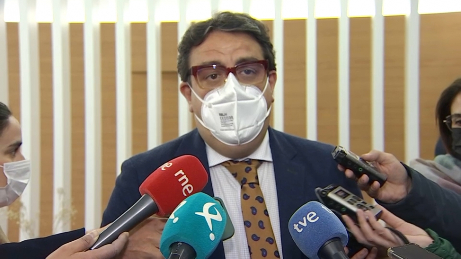 El consejero de Sanidad, José María Vergeles, atendiendo a los medios de comunicación