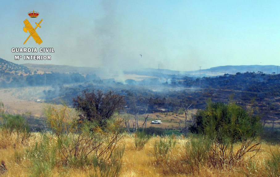 Imagen del incendio en Fuente del Maestre