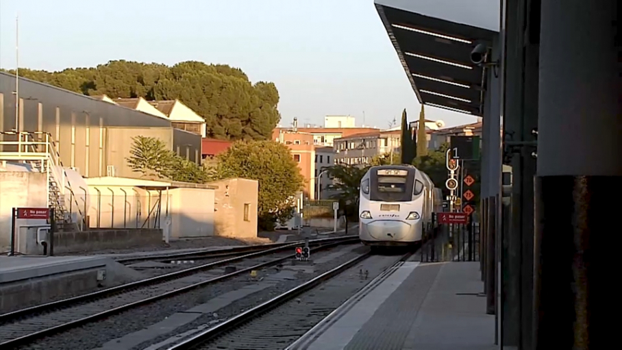 Tren entrando en la estación de Badajoz.