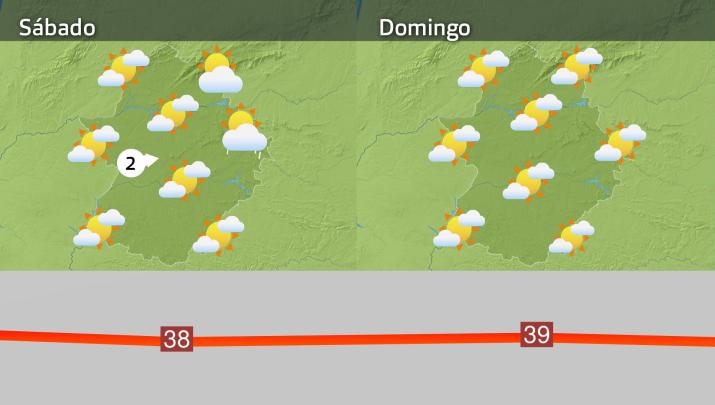 Mapa de previsión del sábado 21 y domingo 22 de junio