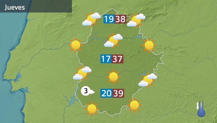 Mapa de previsión del jueves 17 de julio