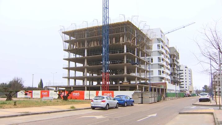 Viviendas en construcción en Badajoz. 