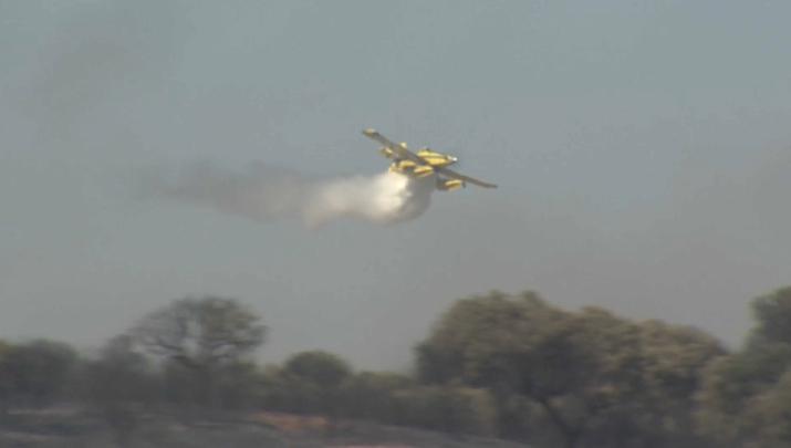 Activado el Nivel 1 por riesgo de viviendas en el incendio de pastos en Badajoz