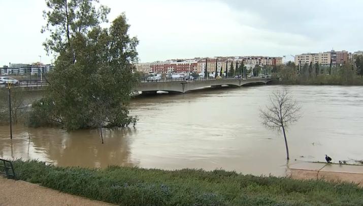 Imagen de Badajoz durante la borrasca Marta